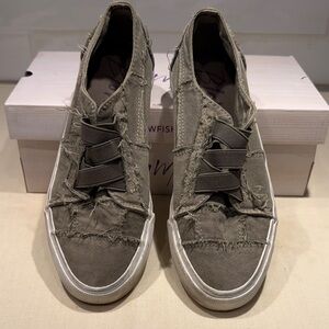 Blowfish Frayed Olive Slip-On Flats